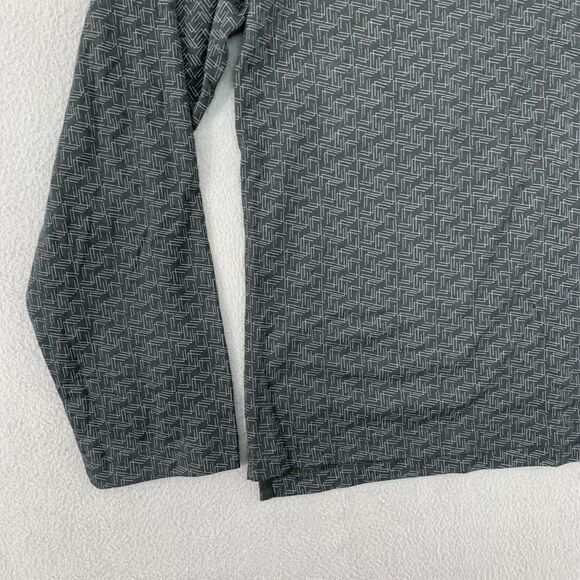 Awearness Kenneth Cole Polo Shirt Mens 2XL Gray Slim Fit Long Sleeve Geometric - Picture 3 of 16